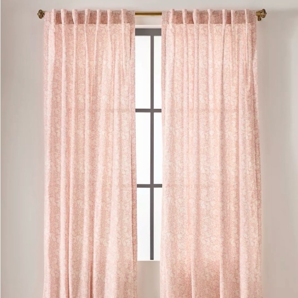 Anthropologie - Hyacinth Elegant Pink Floral Curtain Panel NWOT